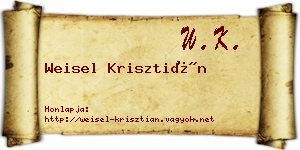 Weisel Krisztián névjegykártya